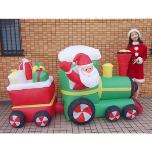 クリスマス エアブロー 装飾 アーチ サンタ＆スノーマン W350cm×H240cm