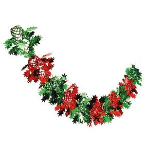 クリスマス装飾　柊ネットガーランド　L180cm  / クリスマス 飾り 装飾  サンタ 吊り下げ/メール便可｜event-ya
