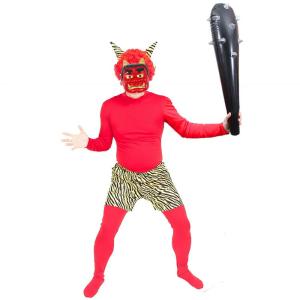 節分 コスチューム スーパー赤鬼 3点セット(角(ツノ)付アフロ・全身