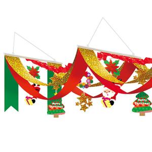 クリスマス装飾　サンタストーリーデラックスペナント　L160cm / クリスマス 飾り 装飾  サンタ 吊り下げ｜event-ya
