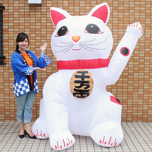 正月装飾　ジャンボエアブロー　招き猫　Lサイズ　215cm / 動画有｜まねき猫 飾り 装飾 ディス...