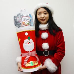 クリスマス 全長80cm ジャンボキングサンタブーツ ぬいぐるみ・お菓子
