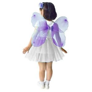 ファンシーなちょうちょの羽　紫とフリフリチュールスカート　白