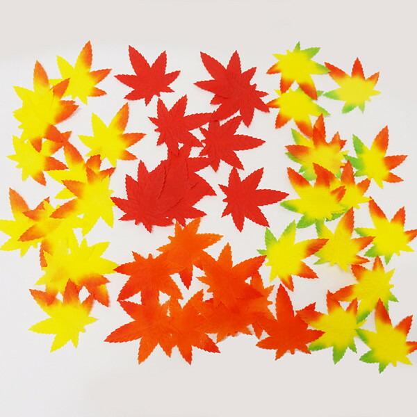 秋装飾　もみじ落ち葉オレンジ　(50枚セット)  / 動画有