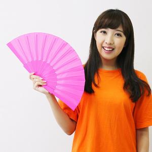 プラスチック製カラー扇子 蛍光色の詳細画像1