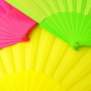 プラスチック製カラー扇子 蛍光色の詳細画像2