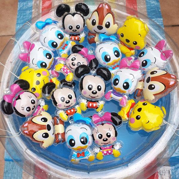 ディズニービニール人形エアーヨーヨー釣りイベント大会セット　45個+予備3個（丸プール　釣竿2本付)...