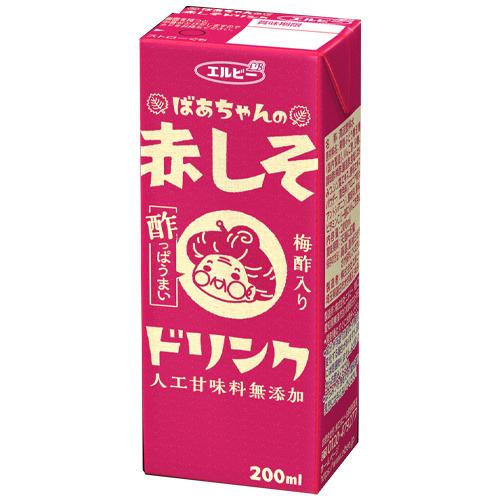 エルビー　ばあちゃんの赤しそドリンク　２００ｍｌ×７２個（常温商品）