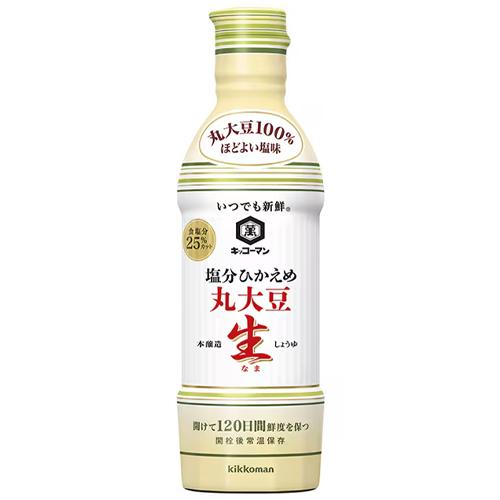 キッコーマン いつでも新鮮 塩分ひかえめ丸大豆生しょうゆ 450ml×12個 醤油/ボトルしょうゆ/...