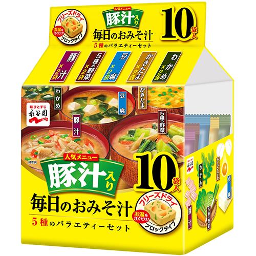 永谷園　毎日のおみそ汁　豚汁入り　5種のバラエティーセット　10袋入×8個×2セット (爆買)
