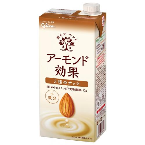 江崎グリコ　アーモンド効果　３種のナッツ　１０００ｍｌ×１２個　（常温商品） (爆買)