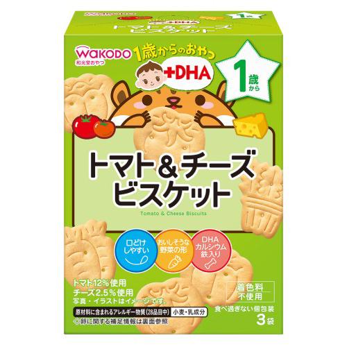 和光堂　1歳からのおやつ+DHA トマト＆チーズビスケット　(11.5g×3袋) × 12個 / 1...