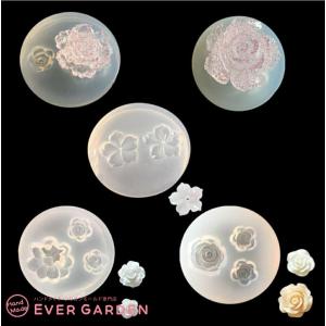 シリコンモールド 立体 花５個セット 薔薇 桜｜evergarden