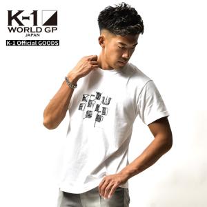 K-1 Tシャツ K1 ロゴTシャツ グラフィック Tシャツ 半袖Tシャツ カットソー 格闘技 ファッション スポーツ グッズ ジム ウエア ウェア メンズ ホワイト｜evergreen92