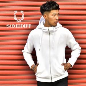 パーカー メンズ 長袖パーカー ブランド ボンディング ジップパーカー 長袖 セットアップ ホワイト ブラック 厚手 おしゃれ かっこいい メンズ 服 春 春服