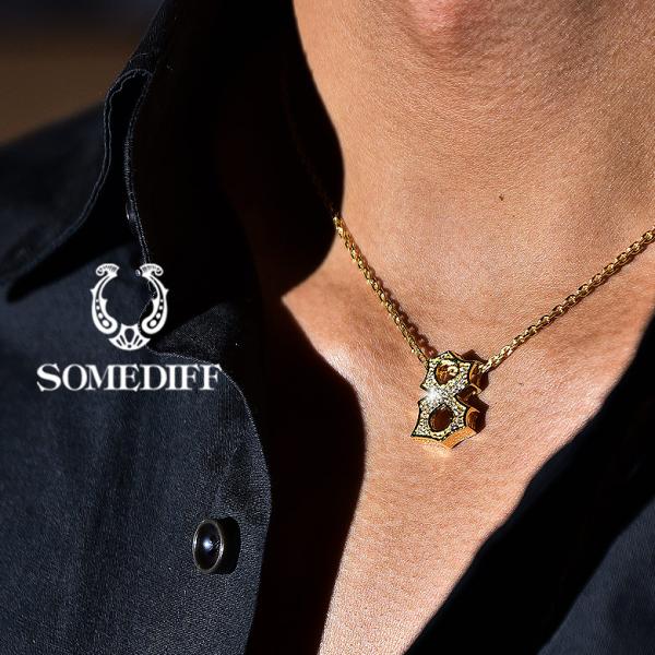 ネックレス メンズ ブランド シルバー ゴールド 銀 金 シンプル 数字 ナンバーネックレス シルバ...