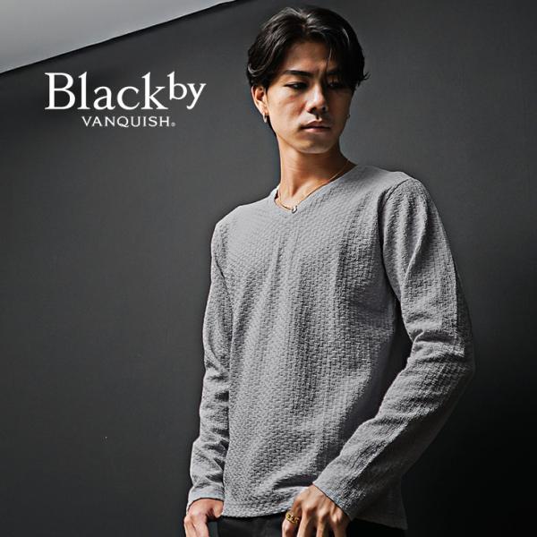 長袖カットソー メンズ ブランド VネックTシャツ メンズ 長袖 スリム インナー 柄 秋 秋服 秋...