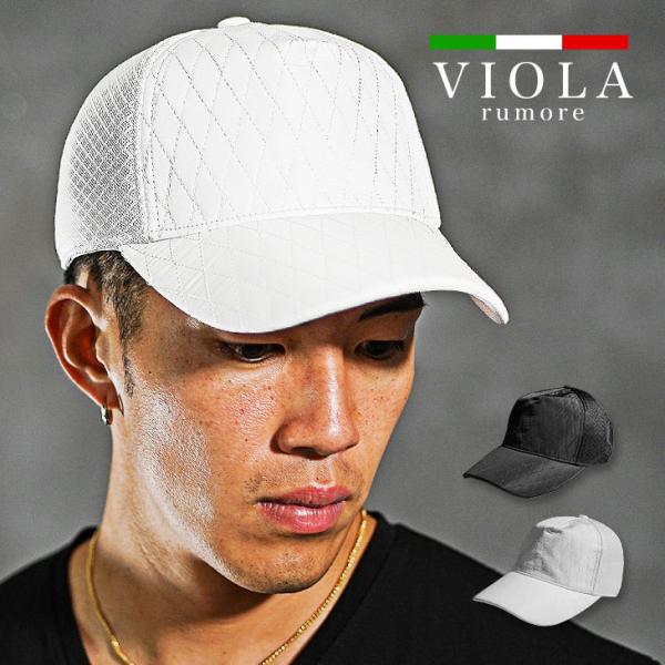 VIOLA rumore ヴィオラ 帽子 メンズ 夏用 メッシュキャップ メンズ ブランド 白 黒 ...