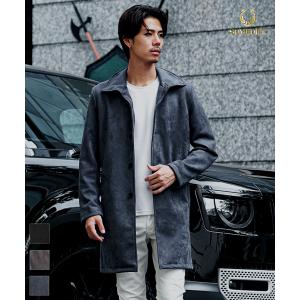 【本革×スエード×マキシ丈】大きいサイズ リアルレザーガウンコート ブラックXL CavariA（キャバリア） レザージャケット メンズ アウター フライト A