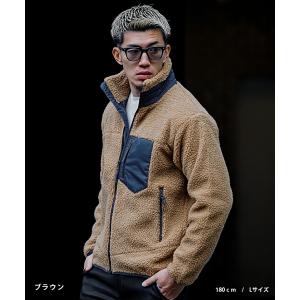 ボア ジャケット メンズ 大人 ボア ブルゾン...の詳細画像1