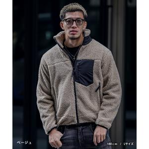 ボア ジャケット メンズ 大人 ボア ブルゾン...の詳細画像3