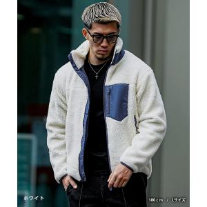 ボア ジャケット メンズ 大人 ボア ブルゾン...の詳細画像4