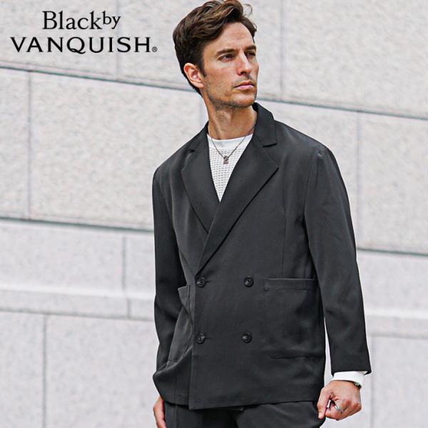 ダブルジャケット メンズ スーツ ダブル テーラードジャケット グラデーション加工  グレー 上下セ...