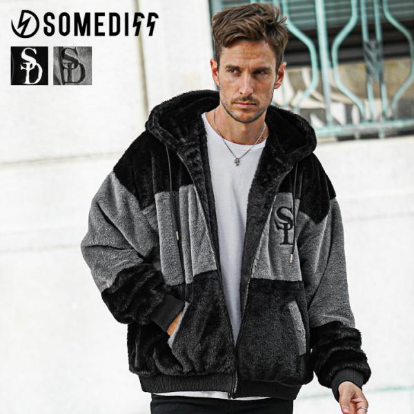 アウター メンズ ブランド ファー ブルゾン  秋冬 ボア ブルゾン おしゃれ ビッグシルエット 大...