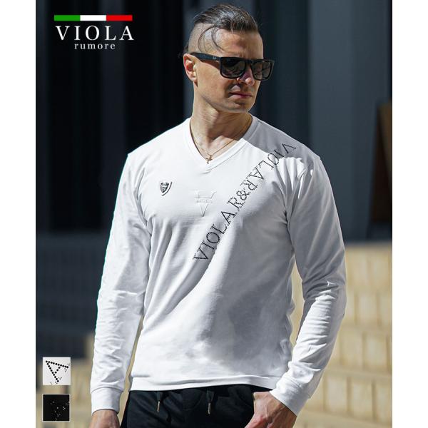 VIOLA rumore ヴィオラルモーレ Tシャツ メンズ 長袖 長袖Tシャツ Vネック カットソ...