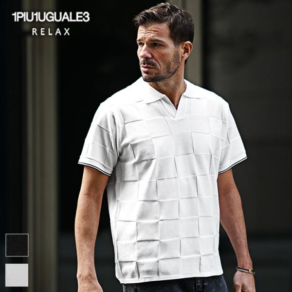 ウノピュウノウグァーレトレ リラックス ポロシャツ メンズ 春 半袖 ニットポロ 春服 ブランド ス...