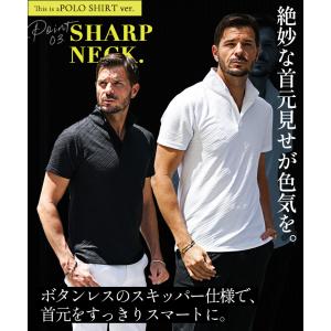 ポロシャツ メンズ 半袖 カルゼ ブランド 襟...の詳細画像4