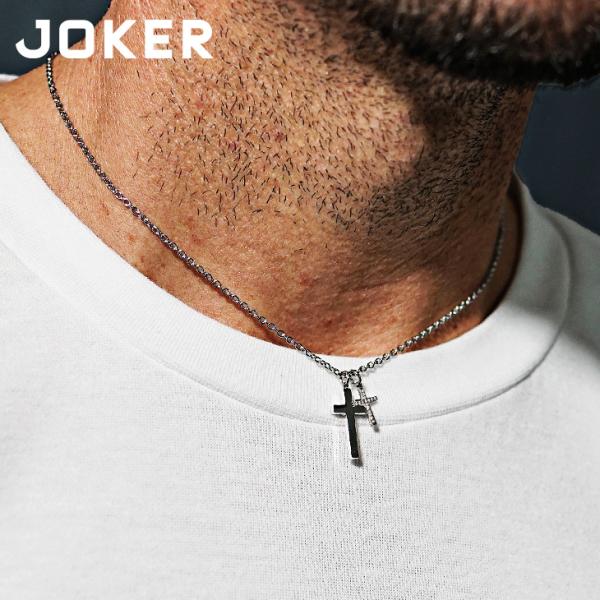 ネックレス メンズ クロス アクセサリー メンズ コンビネックレス 金属アレルギー対応 ダブル チャ...