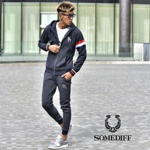 セットアップ メンズ ブランド パーカー カジュアル スウェット スエット ラインストーン ライン パンツ ジョガーパンツ ネイビー ホワイト 春 春物 春服 Ssg4281a Joker By Evergreen 通販 Yahoo ショッピング