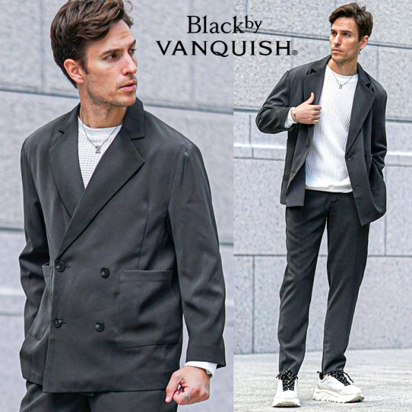 ダブルジャケットスーツ メンズ スーツ セットアップ ダブル テーラードジャケット グラデーション加...