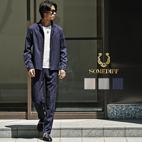 セットアップ メンズ ブランド 長袖シャツ メンズ スラックス メンズ カジュアルシャツ テーパード...