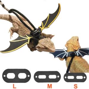 トカゲ用ハーネス　フトアゴヒゲ　ハーネス　トカゲ　爬虫類　悪魔の翼　調節可能　リード　アウトドア　ウォーキング