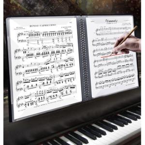 60P 楽譜ノート 楽譜用ファイル 楽譜ファイル A4ファイル クリアファイル　書類整理　見開き　書き込みできる　楽譜入れ