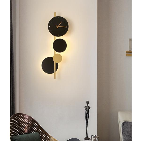 LED 照明 壁時計 ブラック ホーム インテリア メタル カフェ リビング クリニック ショップ