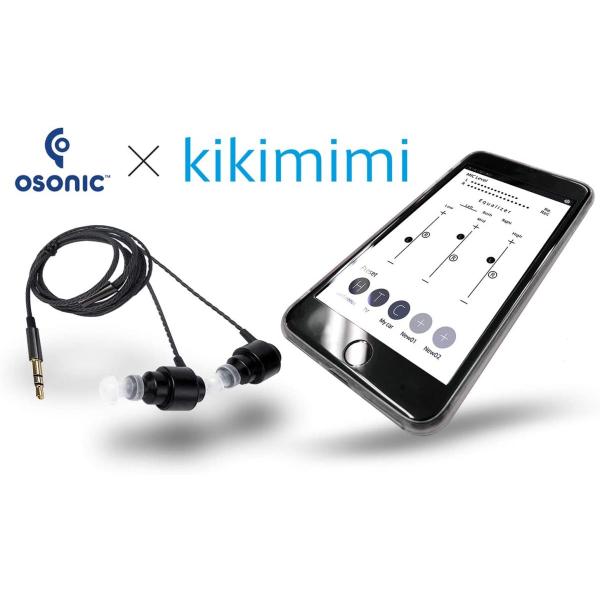 骨伝導 ハイブリッド イヤホン + 会話支援集音器 アプリ KiKimimi (ステレオ)