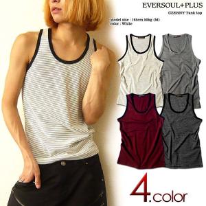 Eversoul タンクトップ メンズ レディース 日本製 ボーダー フライス タンク おしゃれ ブラック 黒 シンプル リンガー 537 Eversoul Plus メンズファッション 通販 Yahoo ショッピング