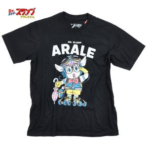 ドクタースランプ アラレちゃん Ｔシャツ メンズ プリント アニメ 半袖 ブラック 黒 キャラクター 可愛い 原宿系 OTAKU あられちゃん｜EVERSOUL PLUS メンズファッション