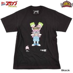 ドクタースランプ アラレちゃん Ｔシャツ メンズ アニメ 半袖 レディース ブラック キャラクター グッズ 可愛い コレクター がっちゃん プレゼント ペアルック