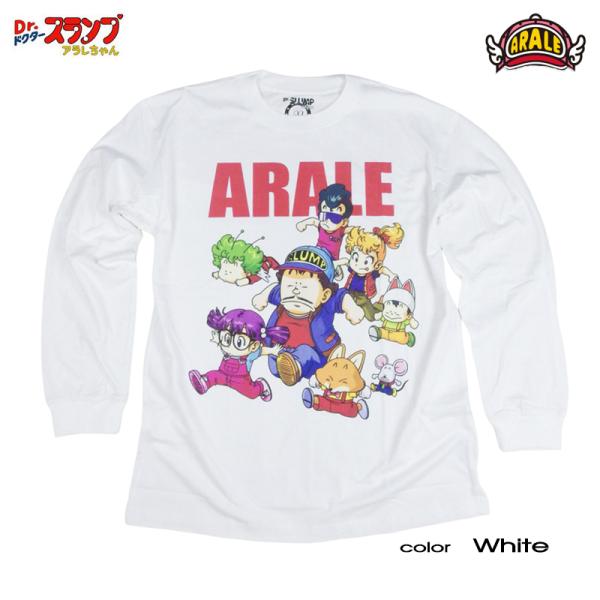 ドクタースランプ アラレちゃん ロンT 長袖Ｔシャツ キャラクター グッズ アニメ ホワイト 白 ニ...