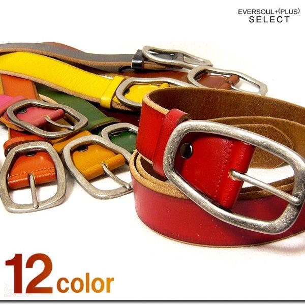 ベルト メンズ 本革 カラー レザー シンプル 牛革 メンズベルト 革 ピンク ベージュ ビジネス ...