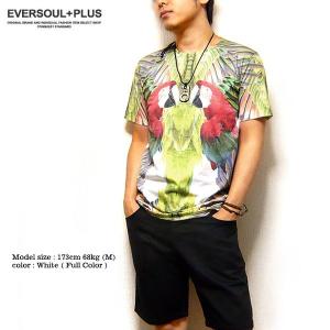 Ｔシャツ 半袖 メンズ フルカラー フォト プリント ヒップホップ ダンス 衣装 リゾート｜eversoul