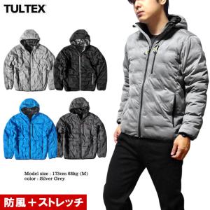 中綿ジャケット アウトドア ジップパーカー メンズ アウター TULTEX ジャンパー ジップアップ 厚手 秋 冬 暖かい 黒 ブラック グレー｜eversoul