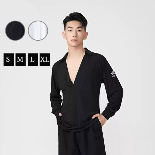 社交ダンス衣装 トップス メンズ ラテン ラテンダンス用シャツ 男性用 ダンス衣装 ダンスウェア 練...