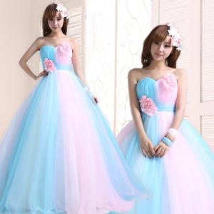 ウエディングドレス 二次会 ベアトップ プリンセスライン