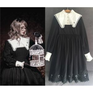 ゴスロリ ワンピース ロリータ ワンピース パンク ゴシック コスプレ メイド 黒 S M Lコスプレ衣装 復古風 演出服 パーティードレス コスチューム｜every-store365