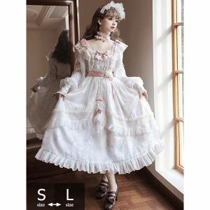 ロリータ クラロリ ワンピース Aライン Lolita 女の子 コスプレ ミモレ丈 レディース コスチューム 衣装 かわいい 可愛い フリル 仮装｜every-store365